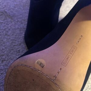 Vince Camuto Black Heeled Boots with Smooth Leather Sole